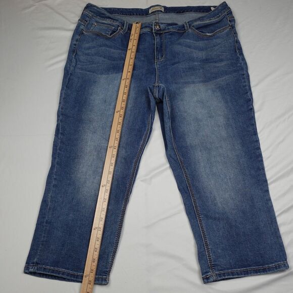 Seven 7 Luxe Jeans Women's Plus Size 24 Capris Blue Denim 5 Pocket Design - Picture 7 of 11
